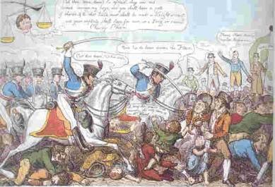 تصويري كه يك نقاش معاصر از كشتار منچستر تهيه كرده است