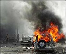 صحنه اي از انفجار ميدان تحرير بغداد در 14 ژوئن2004